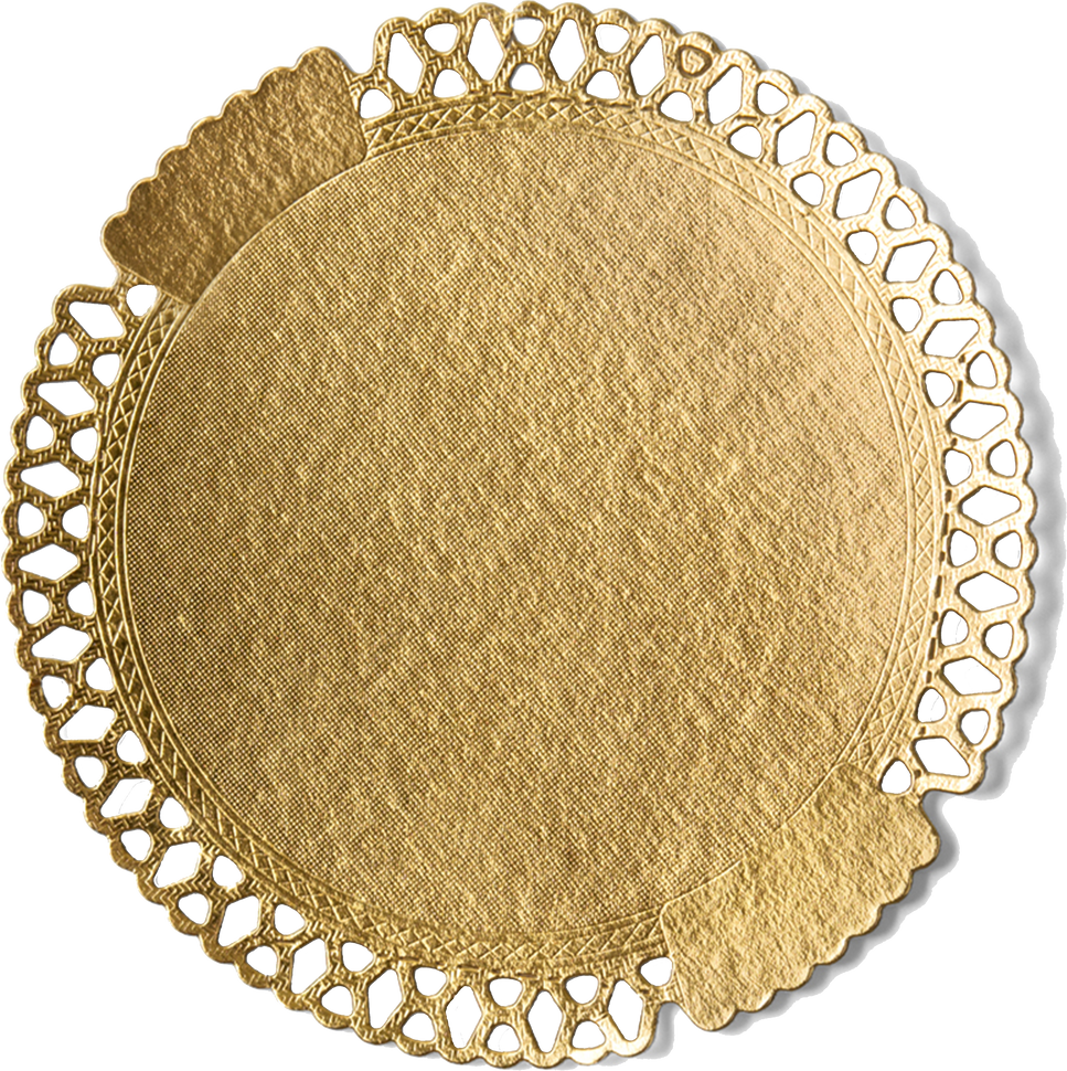 Round golden plate, tray shape