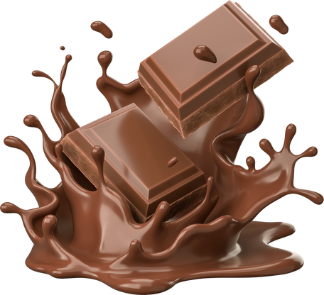 dark chocolate bar icon with chocolate cream splashing