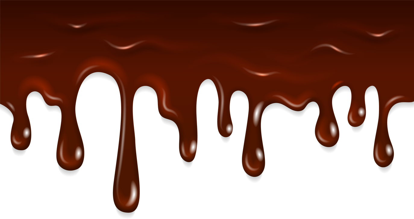 Chocolate dripping horyzontal border. Sweet liquid stain